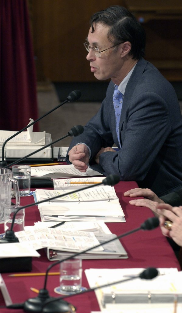 The US Under Secretary of Defense for Personnel and Readiness David S C Chu answers questions dur...