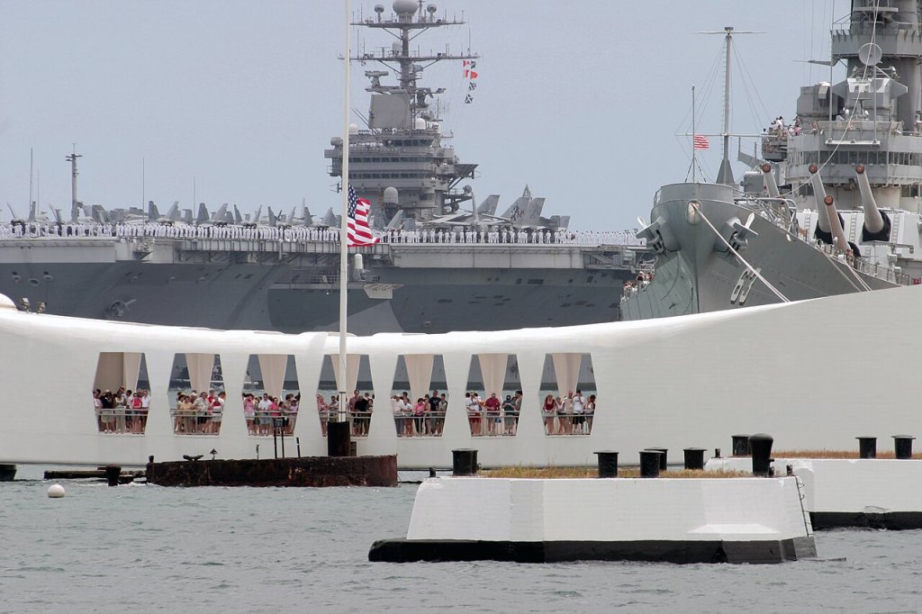 Sailors aboard the Nimitz-class aircraft carrier USS John C
