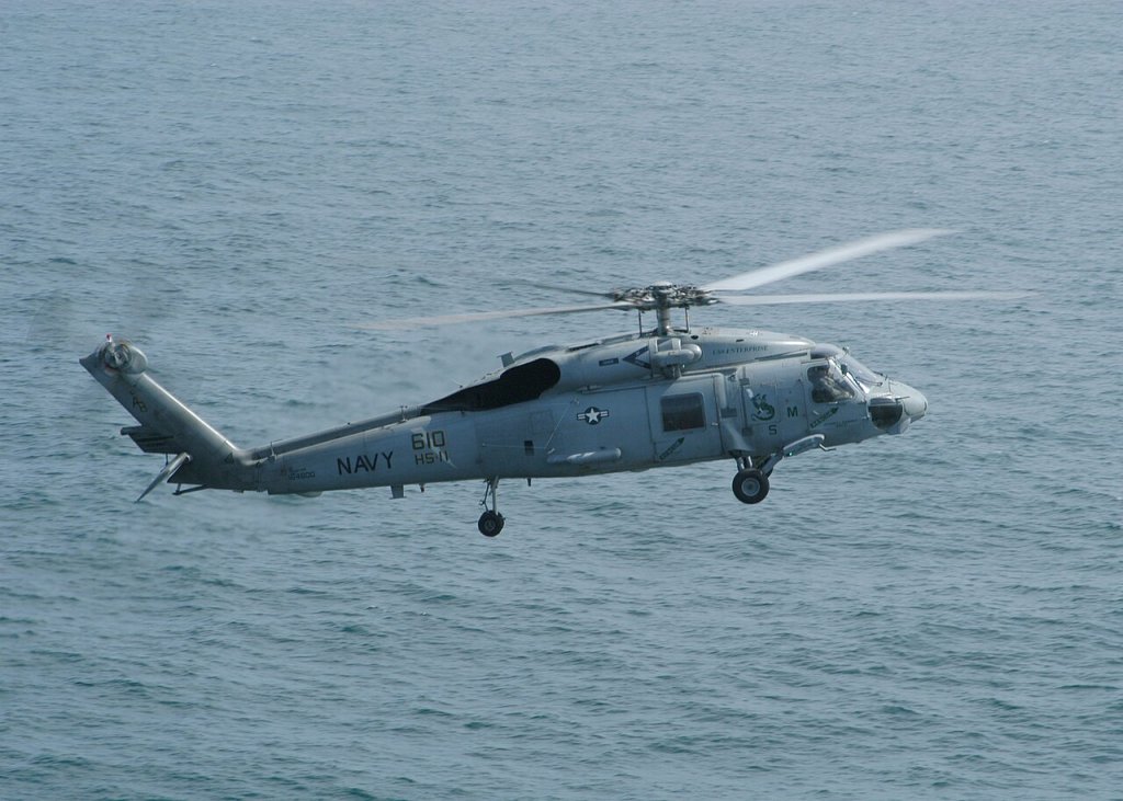 An SH-60F Seahawk assigned to the "Dragonslayers" of Helicopter Anti-Submarine Squadron Eleven