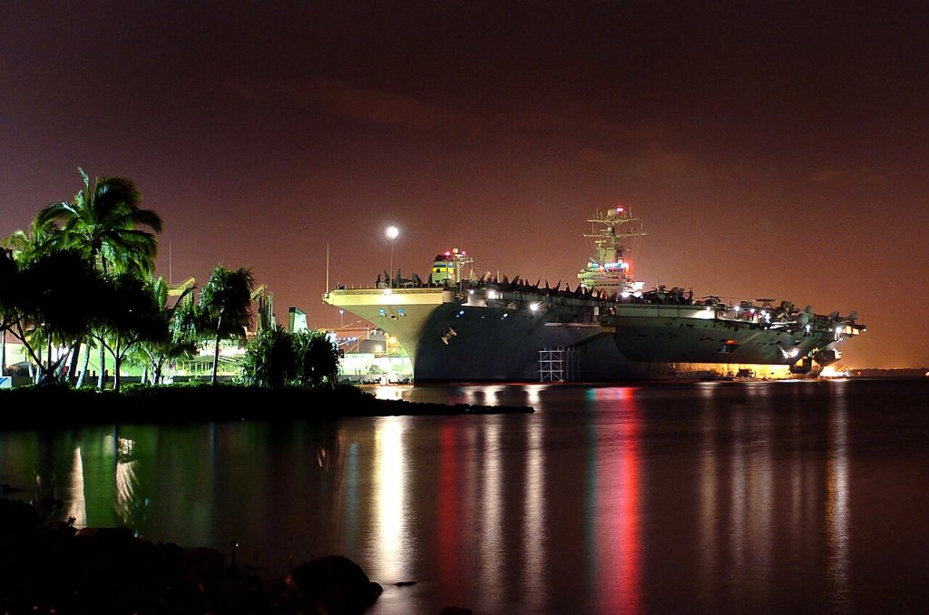 Pearl Harbor, Hawaii (July 4, 2004) - The Nimitz-class aircraft carrier USS John C