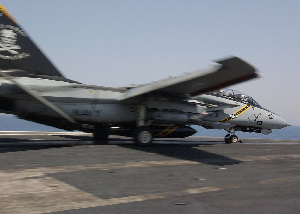 040709-N-4374S-016.JPG Arabian Gulf (July 09, 2004) - An F-14D Tomcat assigned to the "Jolly Roge...