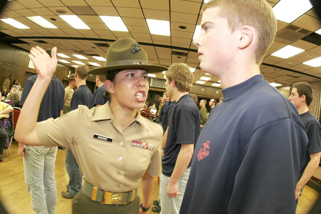 Marine Corps drill instructors visited numerous Iowa, Nebraska and Illinois locations March 9-13 ...