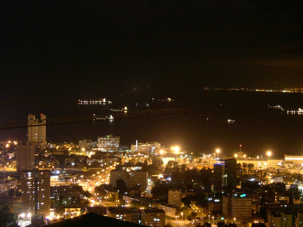 Downtown Haifa, Israel at night