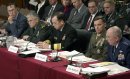 Left to right, the US Under Secretary of Defense for Personnel and Readiness David S C Chu, US Ar...