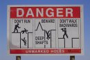 Coober Pedy Warning sign