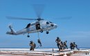 United States Navy SEALs train on a California oil platform