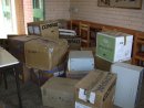 2004, unpacking second-hand computers from France, at CIJEF in Ouagadougou