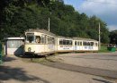 Ex-Dortmund Duewag tram at RENK terminus in Resita